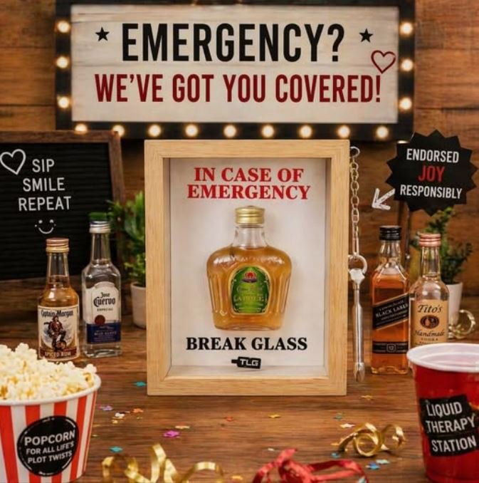 Emergency Break Glass Display Box by Tiny Liquor Cabinets