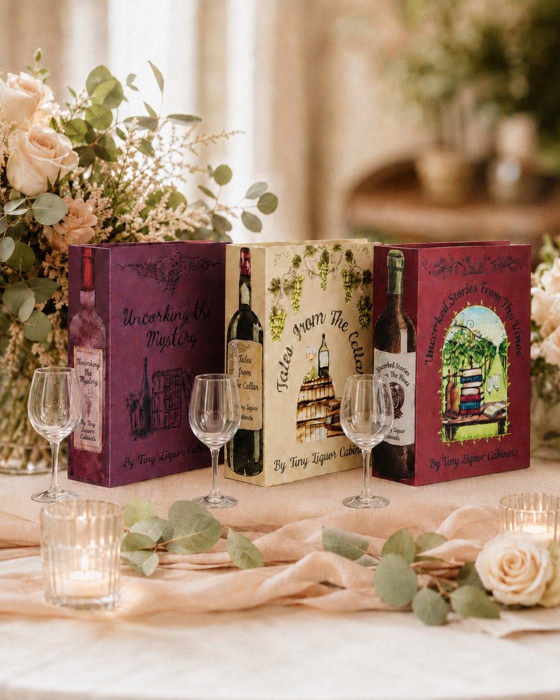 Hidden wine book gift box for wedding party gift ideas