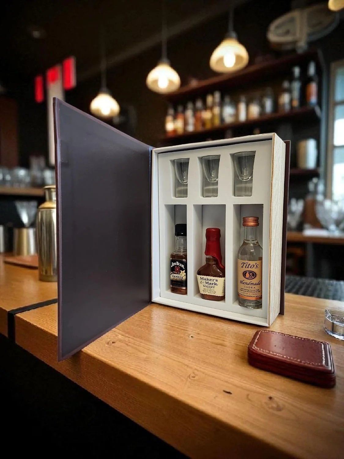 Plots and Shots hidden book spirits gift box