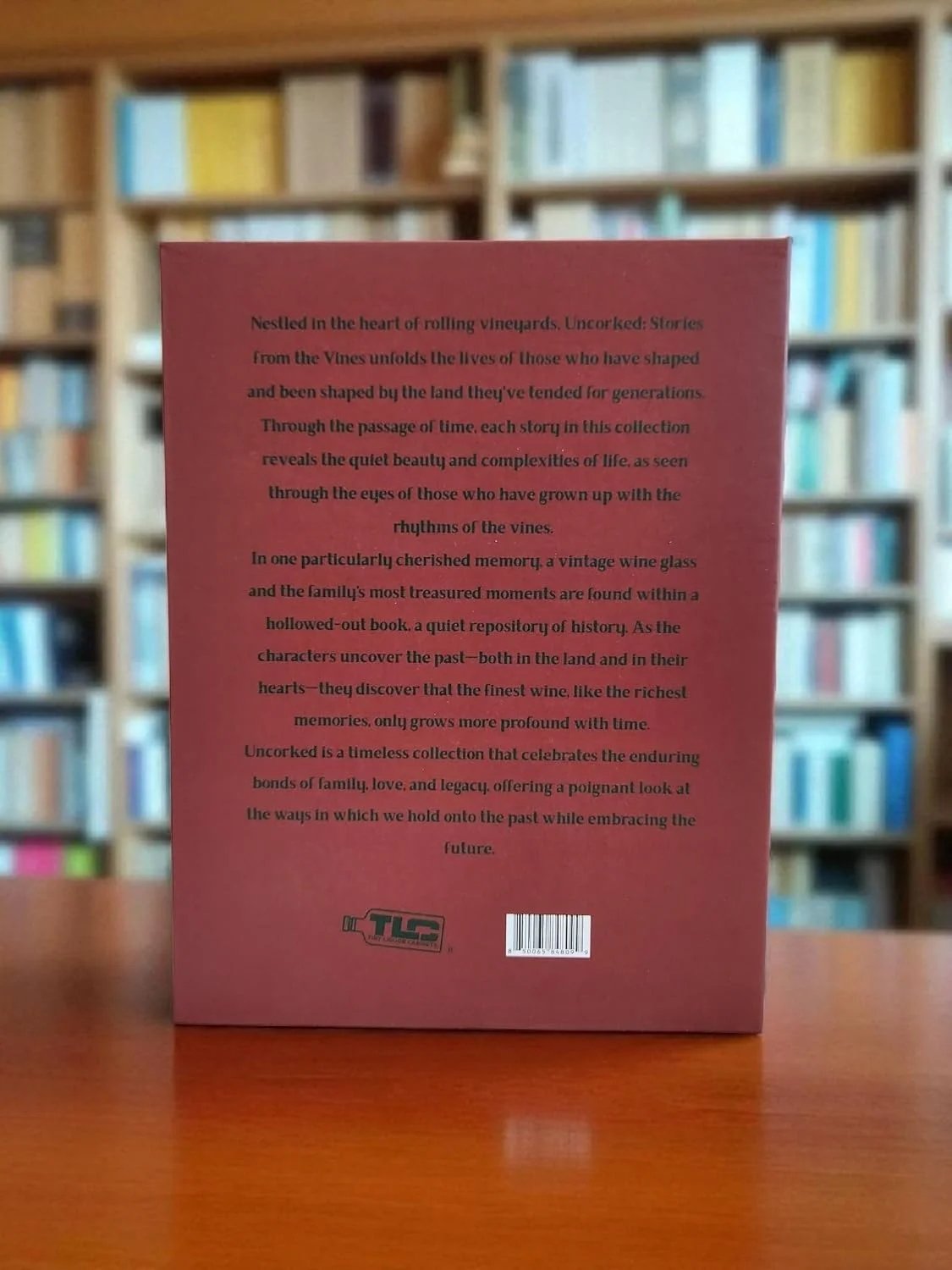 Back cover of Uncorked Stories from the Vines hidden book gift box