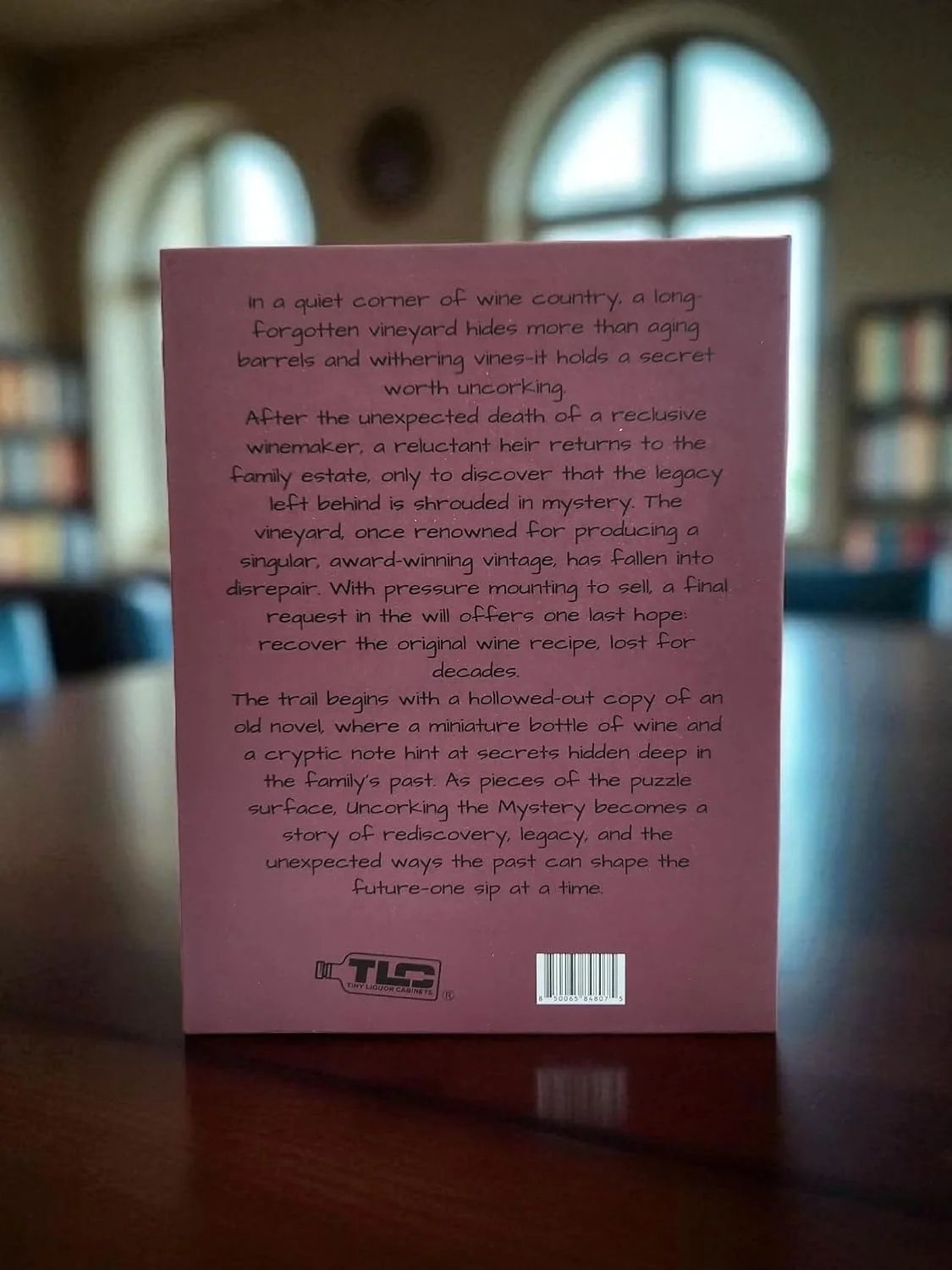 Back cover of Uncorking the Mystery hidden book gift box