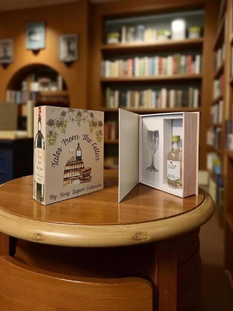 Tales from the Cellar Novel Wine hidden book gift showing the secret interior