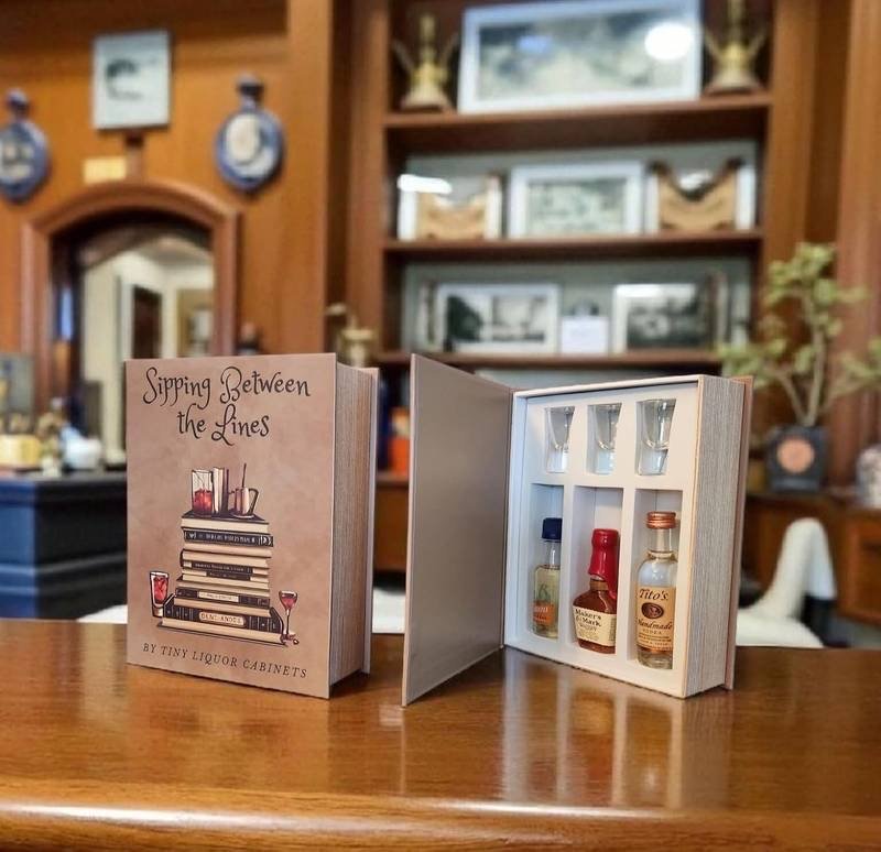 Sipping Between the Lines hidden book spirits gift box